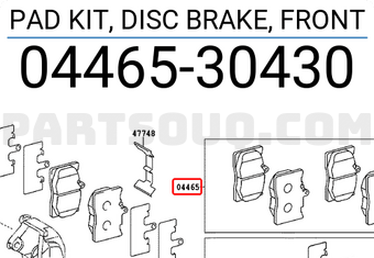 Toyota 0446530430 BREMSBELAGSATZ FÜR VORDERE SCHEIBENBREMSE