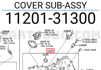 Toyota 1120131300 COVER SUB-ASSY