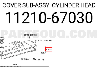 Toyota 1121067030 COVER SUB-ASSY, CYLINDER HEAD