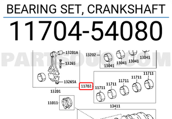 Toyota 1170454080 BEARING SET, CRANKSHAFT