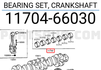 Toyota 1170466030 BEARING SET, CRANKSHAFT