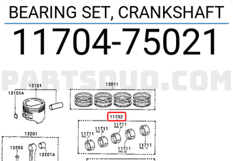 Toyota 1170475021 BEARING SET, CRANKSHAFT