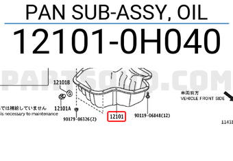 Toyota 121010H040 PAN SUB-ASSY, OIL