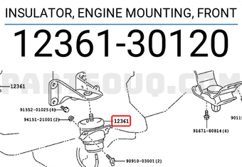 Toyota 1236130120 INSULATOR, ENGINE MOUNTING, FRONT