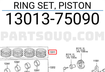Toyota 1301375090 RING SET, PISTON