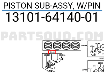 Toyota 131016414001 PISTON SUB-ASSY, W/PIN