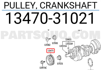 Toyota 1347031021 PULLEY, CRANKSHAFT
