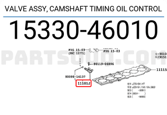 Toyota 1533046010 VALVE ASSY, CAMSHAFT TIMING OIL CONTROL