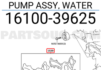 Toyota 1610039625 PUMP ASSY, WATER