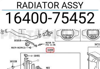 Toyota 1640075452 RADIATOR ASSY