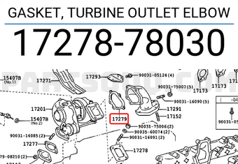 Toyota 1727878030 GASKET, TURBINE OUTLET ELBOW