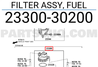 Toyota 2330030200 FILTER ASSY, FUEL