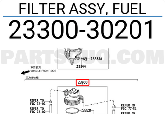 Toyota 2330030201 FILTER ASSY, FUEL