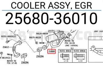 Toyota 2568036010 COOLER ASSY, EGR