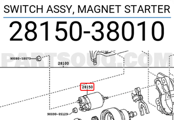 Toyota 2815038010 SWITCH ASSY, MAGNET STARTER