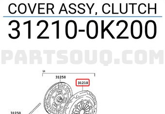 Toyota 312100K200 COVER ASSY, CLUTCH