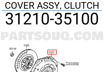 Toyota 3121035100 COVER ASSY, CLUTCH