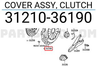 Toyota 3121036190 COVER ASSY, CLUTCH