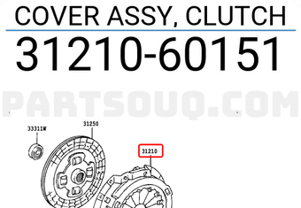 Toyota 3121060151 COVER ASSY, CLUTCH