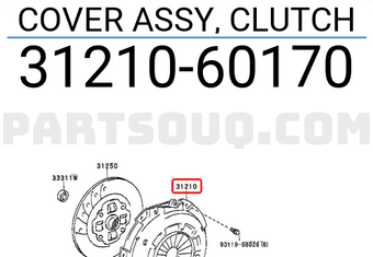Toyota 3121060170 COVER ASSY, CLUTCH