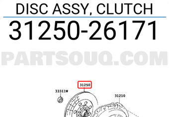 Toyota 3125026171 DISC ASSY, CLUTCH