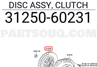 Toyota 3125060231 DISC ASSY, CLUTCH