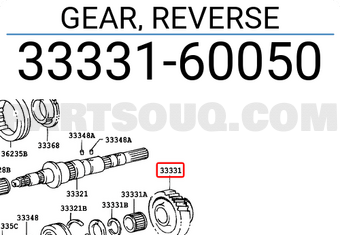 Toyota 3333160050 GEAR, REVERSE