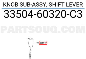 Toyota 3350460320C3 KNOB SUB-ASSY, SHIFT LEVER