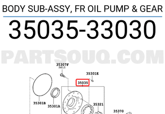 Toyota 3503533030 BODY SUB-ASSY, FR OIL PUMP &amp; GEAR