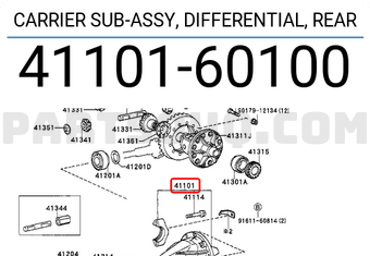 Toyota 4110160100 CARRIER SUB-ASSY, DIFFERENTIAL, REAR