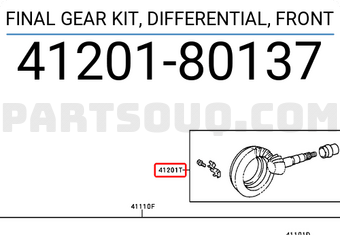 Toyota 4120180137 FINAL GEAR KIT, DIFFERENTIAL, FRONT