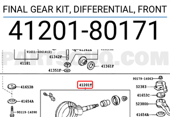Toyota 4120180171 FINAL GEAR KIT, DIFFERENTIAL, FRONT