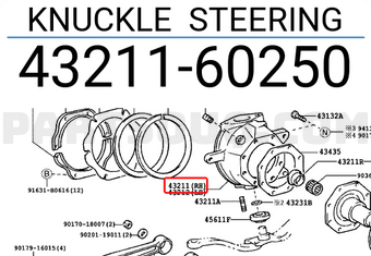 Toyota 4321160250 KNUCKLE STEERING