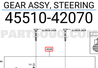 Toyota 4551042070 GEAR ASSY, STEERING