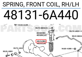 Toyota 481316A440 SPRING, FRONT COIL, RH/LH