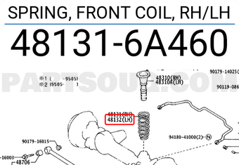 Toyota 481316A460 SPRING, FRONT COIL, RH/LH