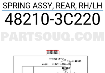Toyota 482103C220 SPRING ASSY, REAR, RH/LH