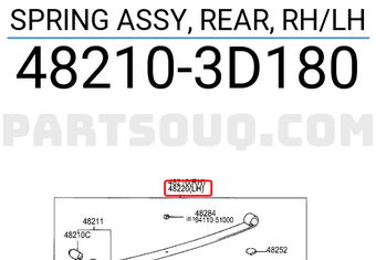 Toyota 482103D180 SPRING ASSY, REAR, RH/LH