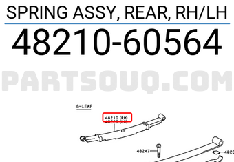 Toyota 4821060564 SPRING ASSY, REAR, RH/LH