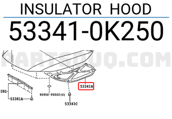 Toyota 533410K250 INSULATOR HOOD