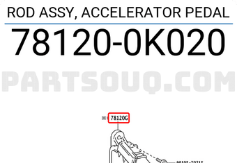 Toyota 781200K020 ROD ASSY, ACCELERATOR PEDAL