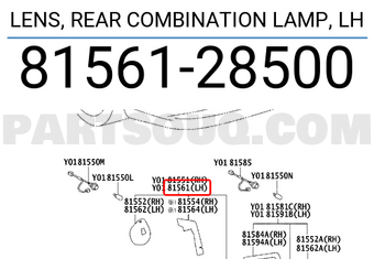 Toyota 8156128500 LENS, REAR COMBINATION LAMP, LH