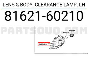Toyota 8162160210 LENS &amp; BODY, CLEARANCE LAMP, LH