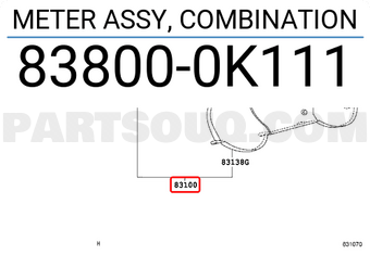 Toyota 838000K111 METER ASSY, COMBINATION