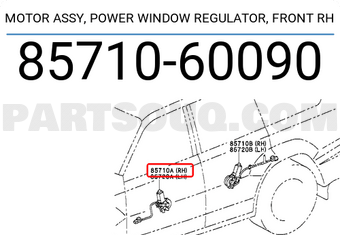 Toyota 8571060090 MOTOR ASSY, POWER WINDOW REGULATOR, FRONT RH