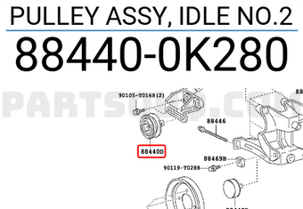 Toyota 884400K280 PULLEY ASSY, IDLE NO.2