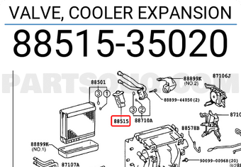 Toyota 8851535020 VALVE, COOLER EXPANSION