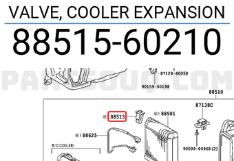 Toyota 8851560210 VALVE, COOLER EXPANSION