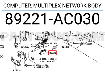 Toyota 89221AC030 COMPUTER, MULTIPLEX NETWORK BODY
