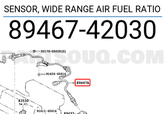 Toyota 8946742030 SENSOR, WIDE RANGE AIR FUEL RATIO